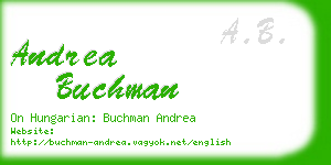 andrea buchman business card